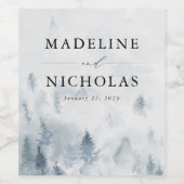 冬エレガント林のワ結婚インラベル ワインラベル (シングルラベル)