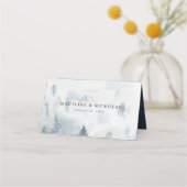 冬エレガント林結婚座席表 プレイスカード (裏面)