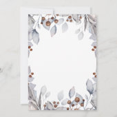 冬エレガント植物学モノクロホリデーパーティー 招待状 (裏面)