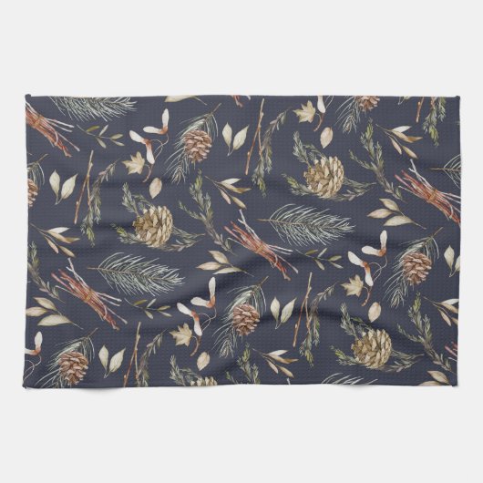冬エレガント植物学 キッチンタオル (横)