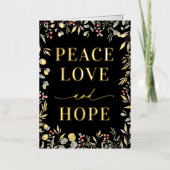 冬エレガント植物平和愛+希望 箔シーズンカード (正面)