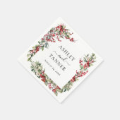 冬エレガント植物性クリスマスホリデー結婚ズ スタンダードカクテルナプキン (角)