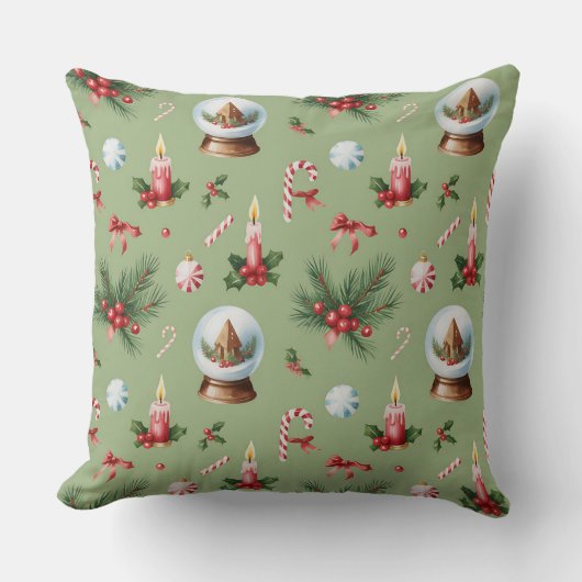 冬エレガント植物性クリスマス枕 クッション (正面)