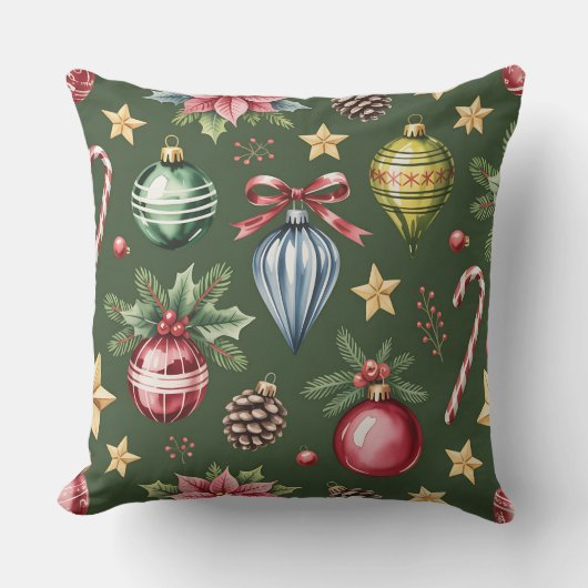 冬エレガント植物性クリスマス枕 クッション (正面)