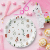 冬エレガント植物赤フローラブライダルシャワー ペーパープレート (パーティー)