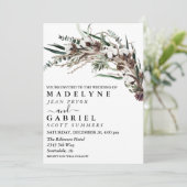 冬エレガント水結婚色の綿 招待状 (スタンド正面)