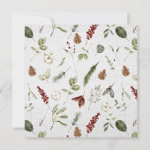 冬エレガント水色レッドベリーブライダルシャワー 招待状 (裏面)