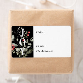 冬エレガント水色植物性ギフトラベル ラベル