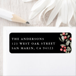 冬エレガント水色植物性差出人住所 ラベル