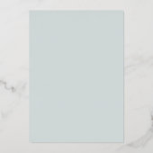冬エレガント氷グリーンフォイルベリーリース結婚ズ 箔招待状 (裏面)