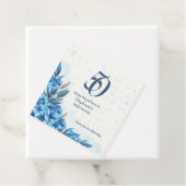 冬エレガント白い青の花50誕生日 フェイバータグ (インサイチュ)