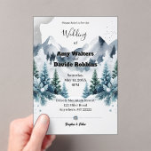 冬エレガント結婚式招待状アクリル アクリル招待状 (インサイチュ (ポータブル))