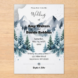 冬エレガント結婚式招待状アクリル アクリル招待状