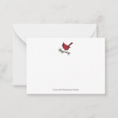 冬エレガント赤(鳥)ショウジョウコウカンチョウバードファミリー ノートカード (正面)