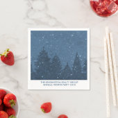 冬エレガント雪の木のホリ企業のデイ スタンダードカクテルナプキン (インサイチュ)