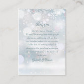 冬エレガント雪の結婚結晶 プレイスカード (正面)