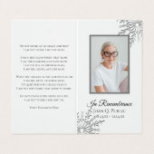 冬エレガント雪片の葬儀記念祈りの言葉 名刺 (外部フラット)