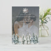 冬エレガント雪 | クリスマス結婚式招待状 招待状 (スタンド正面)