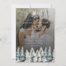 冬エレガント雪 | クリスマス結婚式招待状 招待状