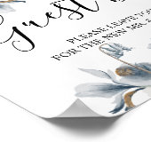 冬エレガント青白の花 ポスター (角)