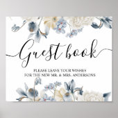 冬エレガント青白の花 ポスター (正面)