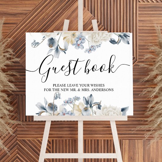 冬エレガント青白の花 ポスター