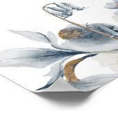 冬エレガント青白の花 ポスター (角)