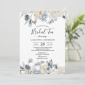 冬エレガント青白の花 招待状 (スタンド正面)