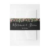 冬エレガント黒白結婚の 招待状ベリーバンド (正面例)