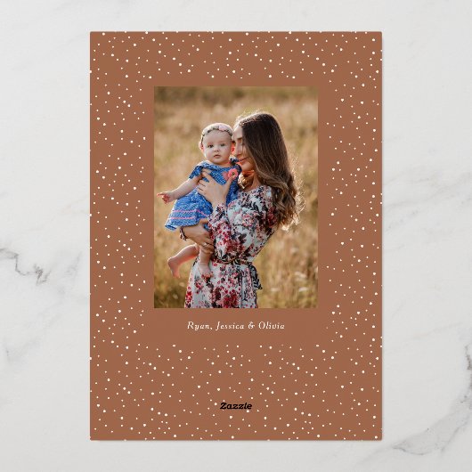 冬オーガニックの植物卵形フォトシェイプさび 箔シーズンカード (裏面)