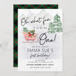 冬オ何おもしろいクリスマスそり最初の誕生日 招待状