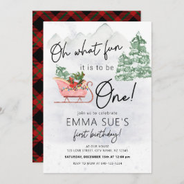 冬オ何おもしろいクリスマスそり最初の誕生日 招待状
