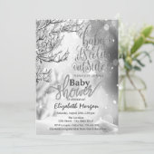 冬カッコいいの木の赤ちゃんシャワー外は寒い 招待状 (スタンド正面)