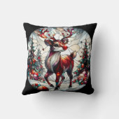 冬カラフルの森の中でトナお洒落カイ クッション (裏面)