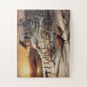 冬キジのサンセットレイクコテージワイルドゲームバード ジグソーパズル (縦)