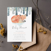 冬キツネベビーシャワー招待状 招待状