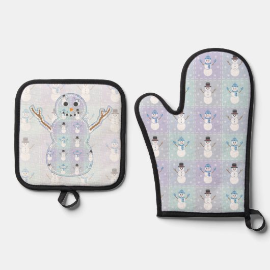 冬キルト 鍋つかみ&鍋敷きセット (正面)