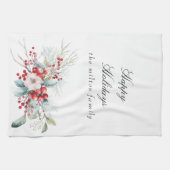 冬クラシカルホリデーベリーズモノグラム キッチンタオル (横)