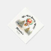 冬クリスマスの赤ちゃんシャワーを待つことができる スタンダードカクテルナプキン (角)