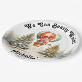 冬クリスマスの赤ちゃんシャワーを待つことができる ペーパープレート (アングル)