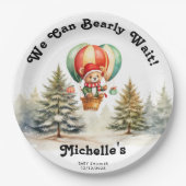 冬クリスマスの赤ちゃんシャワーを待つことができる ペーパープレート (正面)