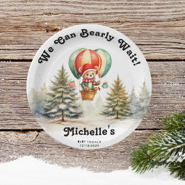 冬クリスマスの赤ちゃんシャワーを待つことができる ペーパープレート