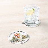 冬クリスマスの赤ちゃんシャワーを待つことができる ラウンドペーパーコースター (インサイチュ)