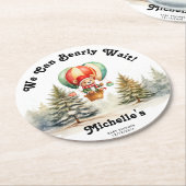 冬クリスマスの赤ちゃんシャワーを待つことができる ラウンドペーパーコースター (アングル)