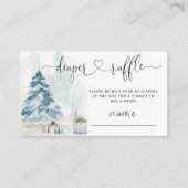 冬クリスマスツリーおむつラッフルチケット エンクロージャーカード (正面)