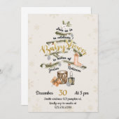 冬クリスマスツリーベビーシャワー招待状 招待状 (正面/裏面)