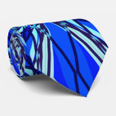 冬クリスマスブルーフラクタルスノーフレークスターパーティー ネクタイ (ロール)