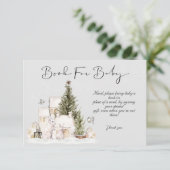 冬クリスマスベビーシャワーブックベビーカード 招待状 (スタンド正面)
