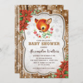 冬クリスマスベビーシャワー招待状トナカイ 招待状 (正面/裏面)