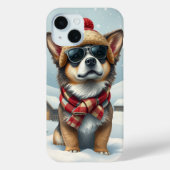 冬クールの装名門私立校風の装・帽子の犬 Case-Mate iPhoneケース (裏面)